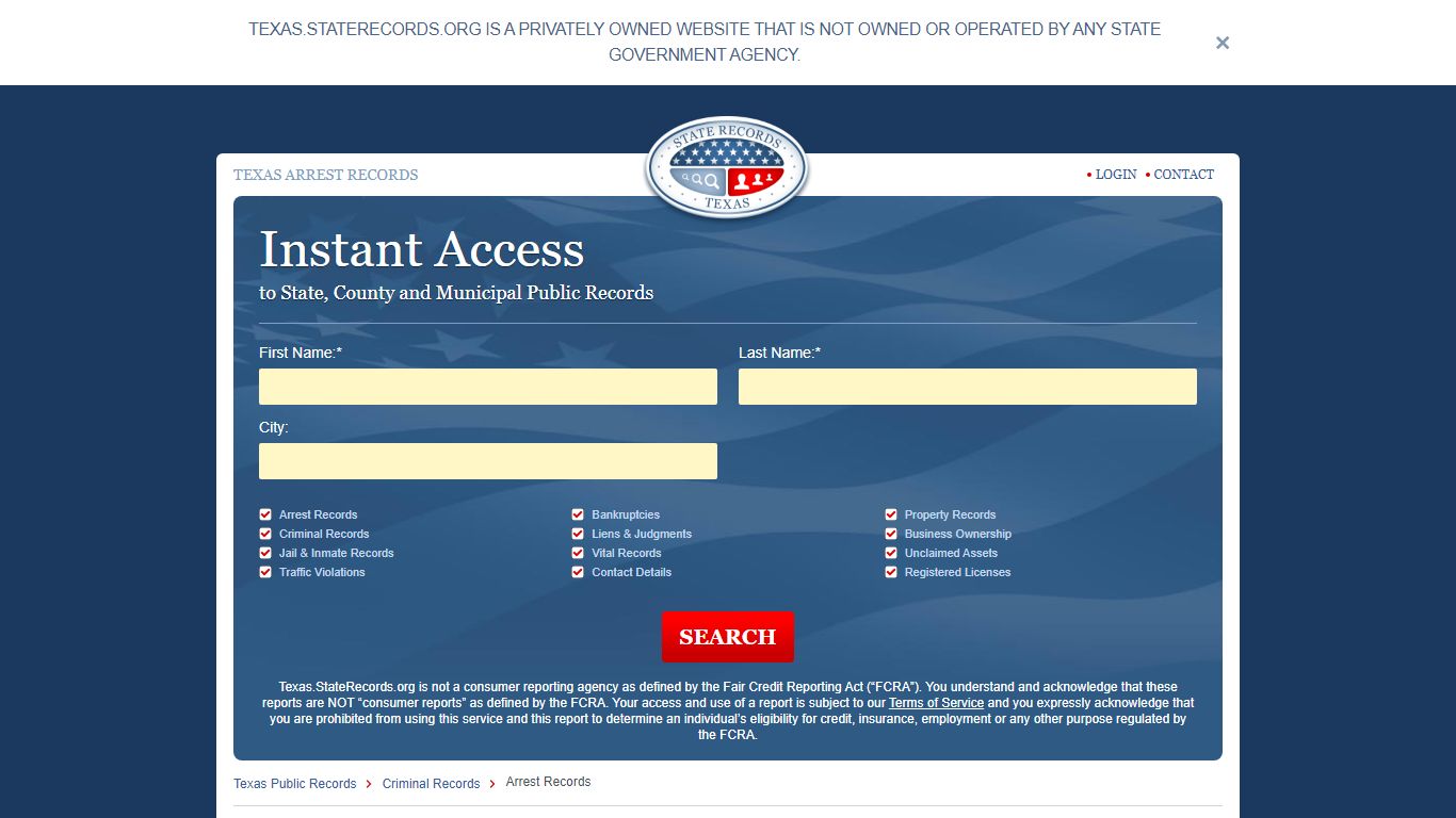 Texas Arrest Records Online | StateRecords.org